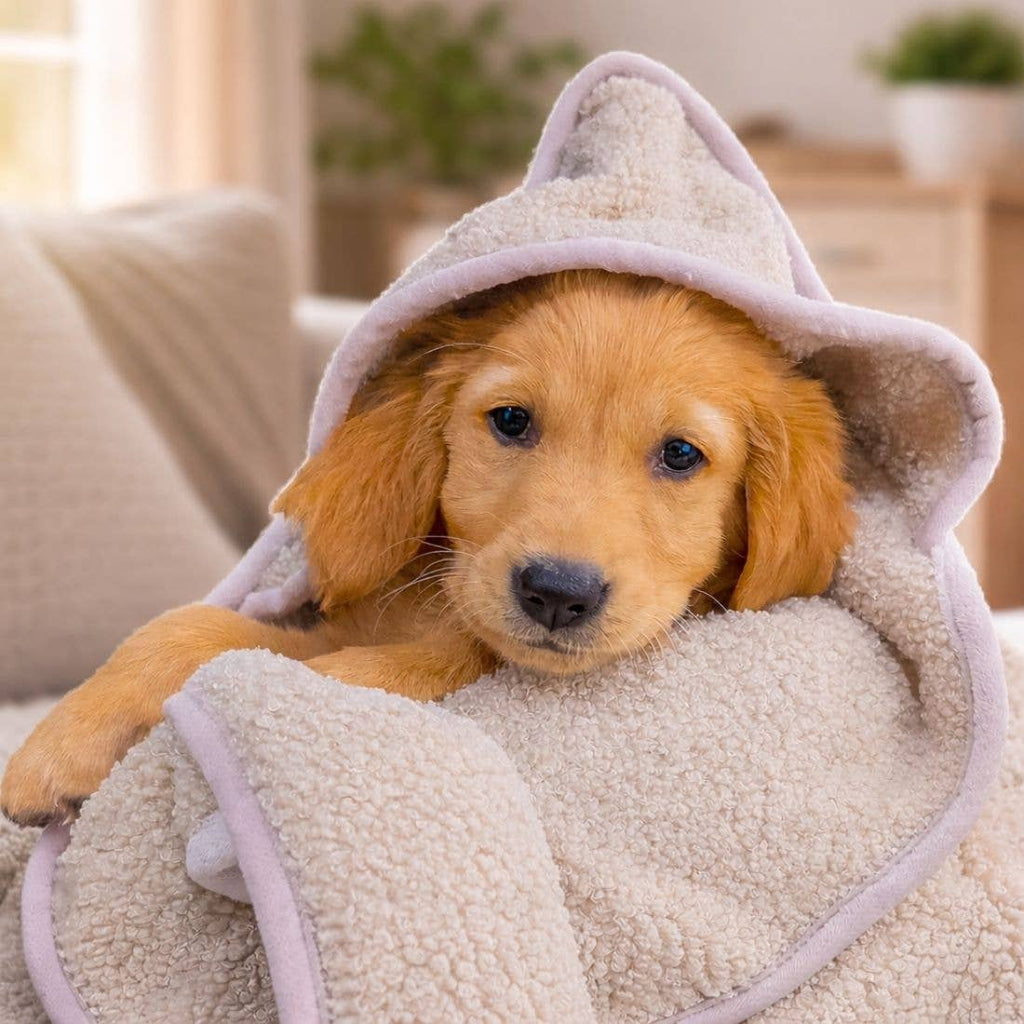 HugglePets Tiny Tails Teddy Bear Comfort Puppy Blanket