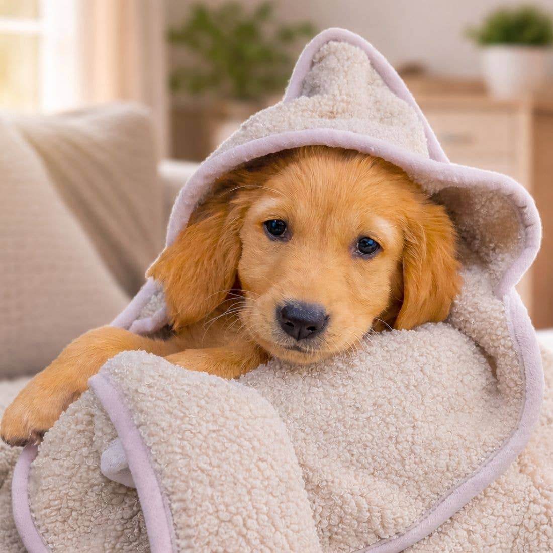 HugglePets Tiny Tails Teddy Bear Comfort Puppy Blanket