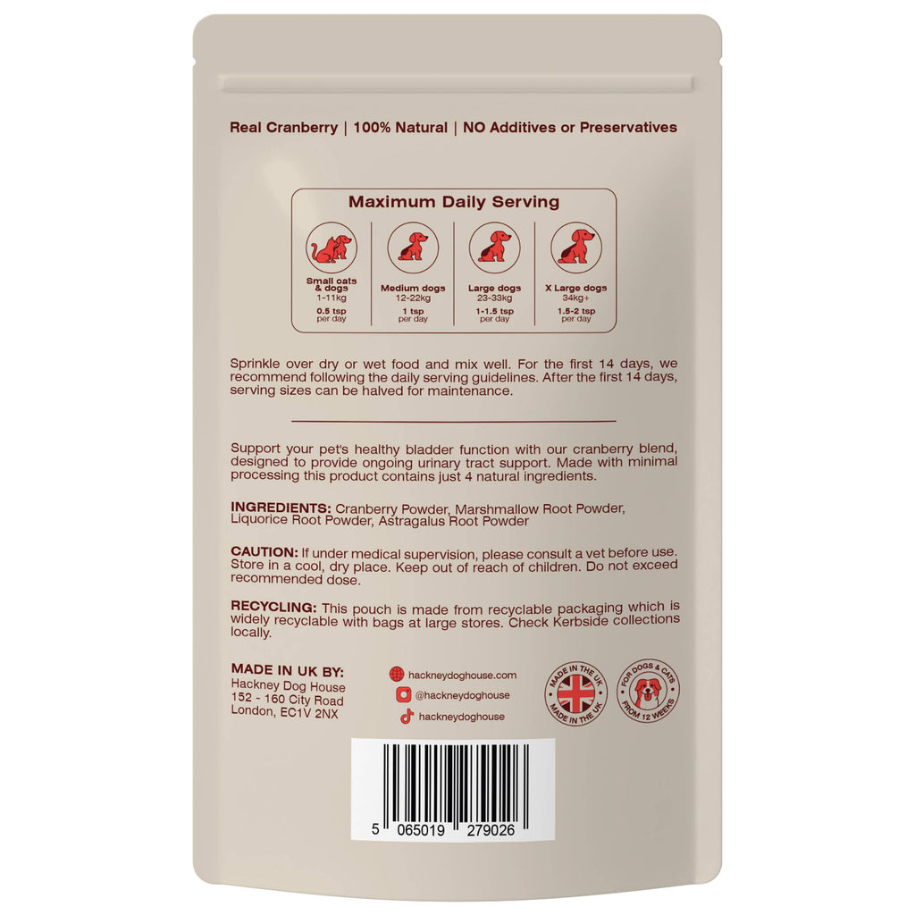 Urinary Cranberry for Dogs | 40 Servings | (RRP: £16.95)